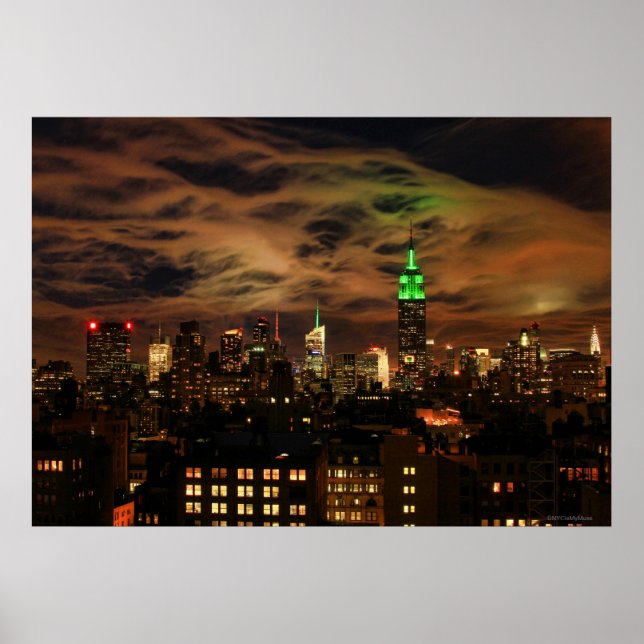 Etheralmoln: NYC Skyline, Empire state Bldg Poster (Framsidan)