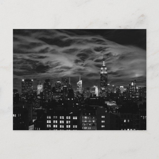 Etheralmoln: NYC Skyline, ESB BW Vykort (Framsida)