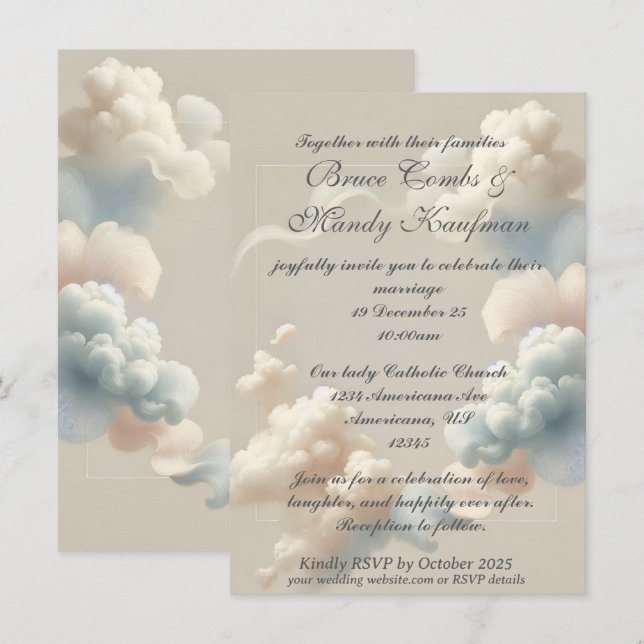 Ethereal Bliss-inbjudan (ingen folie) Inbjudningar (Fram/baksida)