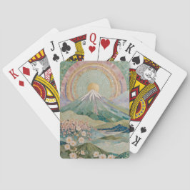 Ethereal Bloom: Pastel Mosaic Volcano in Spring Casinokort