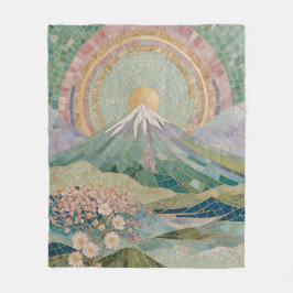 Ethereal Bloom: Pastel Mosaic Volcano in Spring Fleecefilt