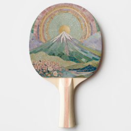 Ethereal Bloom: Pastel Mosaic Volcano in Spring Pingisracket