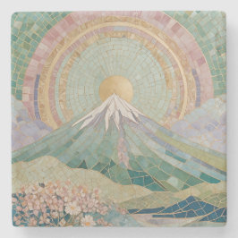 Ethereal Bloom: Pastel Mosaic Volcano in Spring Stenunderlägg