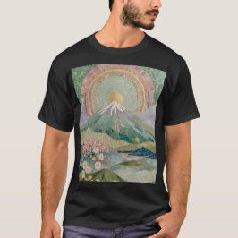 Ethereal Bloom: Pastel Mosaic Volcano in Spring T Shirt