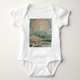 Ethereal Bloom: Pastel Mosaic Volcano in Spring T Shirt