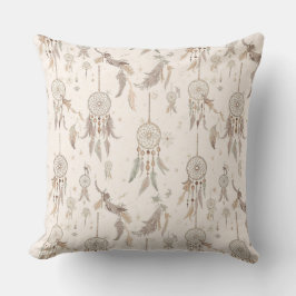 Ethereal Boho Dream Catcher Feathers Moon Stars Kudde