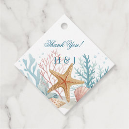 Ethereal Coastal Romance Wedding Gåvor Etiketter