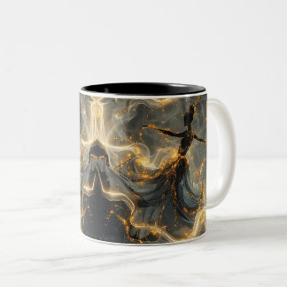 Ethereal Dance Of Light, Enchanting Art, Gift for Två-Tonad Mugg