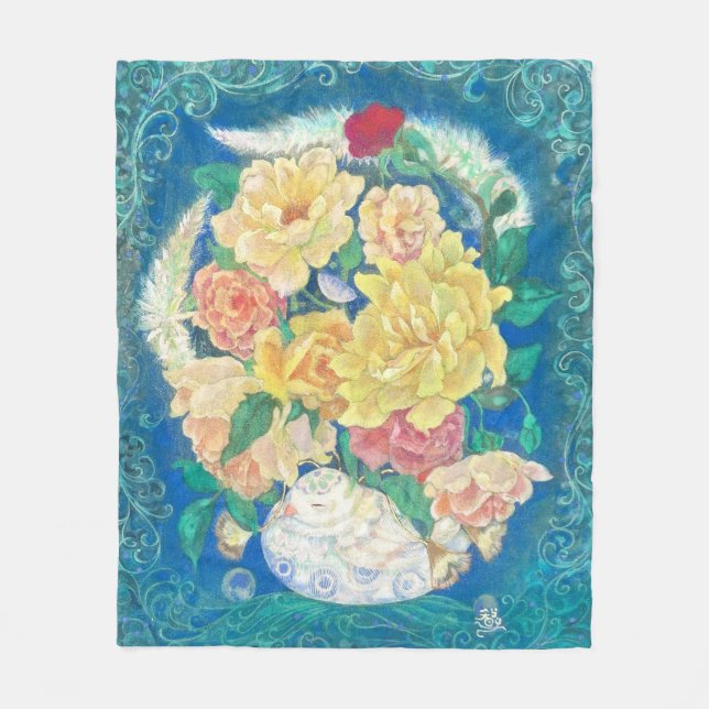 Ethereal Dove Bloom Fleecefilt (Framsidan)