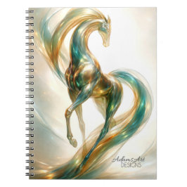 Ethereal Glass Horse Flow – Fantasy Abstract Anteckningsbok