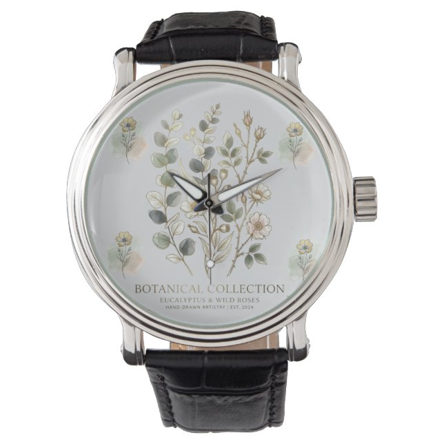 Ethereal Gold & Sage Botanical Collection Armbandsur (Framsida)
