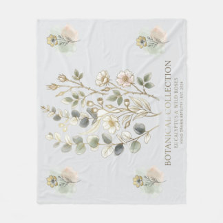 Ethereal Gold & Sage Botanical Collection Fleecefilt