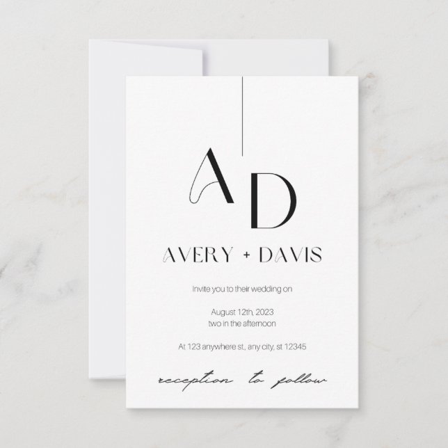 Ethereal Harmony bröllopsinbjudan Spara Datumet (Framsida)