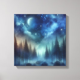 Ethereal Indigo Forest – Back to School Art Canvastryck