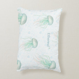 Ethereal jellyfish throw pillow teal prydnadskudde