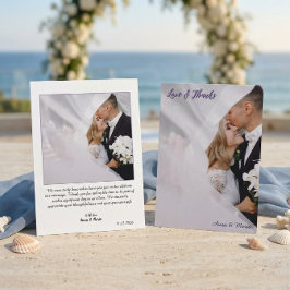 Ethereal Lavender Violet Photo Wedding Thank You Tack Kort