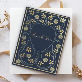 Ethereal Midnight Navy & Gold Vintage Art Nouveau Tack Kort