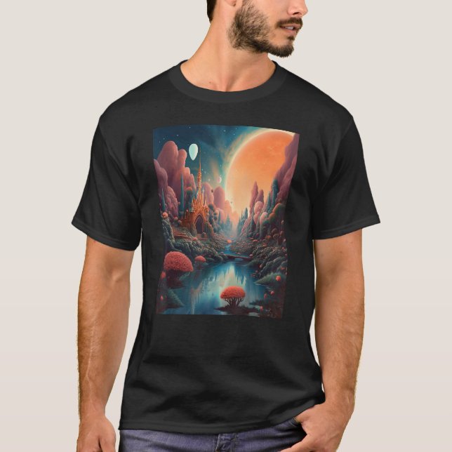 Ethereal Nature Serene Nature Vibrant Colors Ether T Shirt (Framsida)