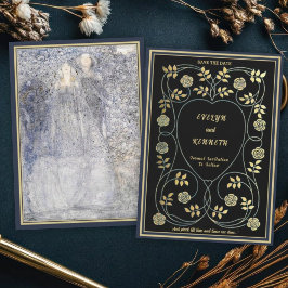 Ethereal Navy & Gold Vintage Art Nouveau Wedding Spara Datumet