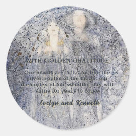 Ethereal Navy Vintage Art Nouveau Wedding  Runt Klistermärke