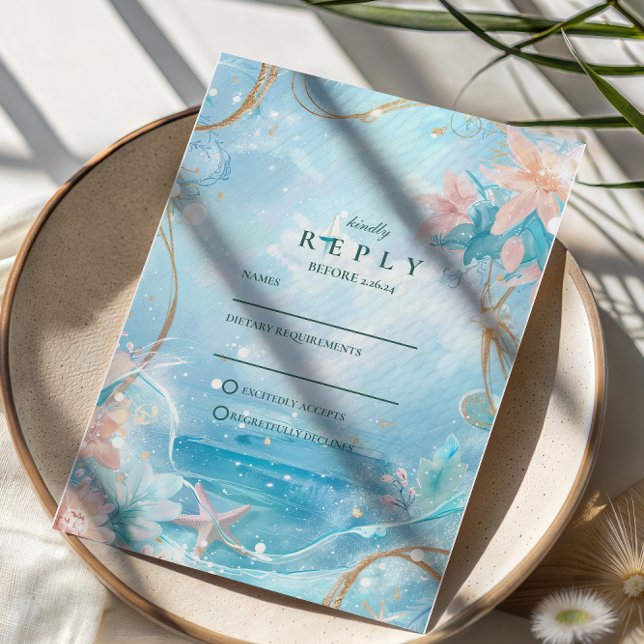 Ethereal Ocean Light Wedding OSA Kort (Skapare uppladdad)