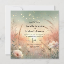 Ethereal Pastel Wildflower Field Wedding Inbjudningar