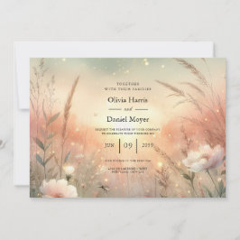 Ethereal Pastel Wildflower Field Wedding Inbjudningar