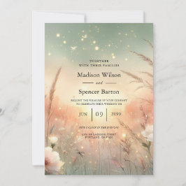 Ethereal Pastel Wildflower Field Wedding Inbjudningar