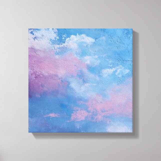 Ethereal Peach Teal Textured Abstract Canvas (Framsida)