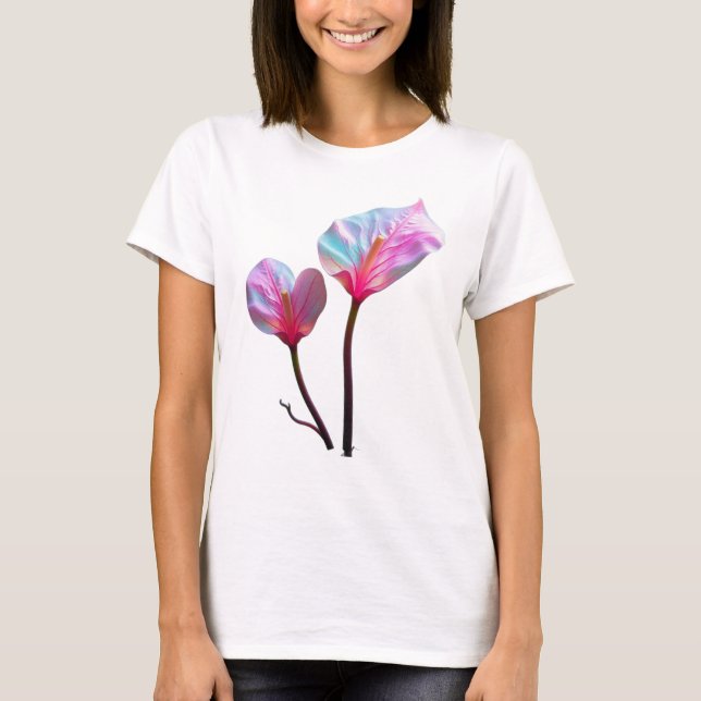 ethereal pink flowers t shirt (Framsida)