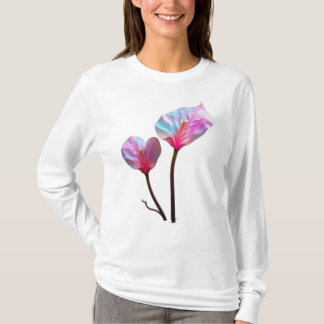 ethereal pink flowers t shirt
