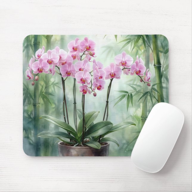 Ethereal Pink Orchids and Bamboo Musmatta (Med mus)