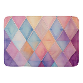 Ethereal Prism:Pastel Watercolor Harlequin Diamond Badrumsmatta