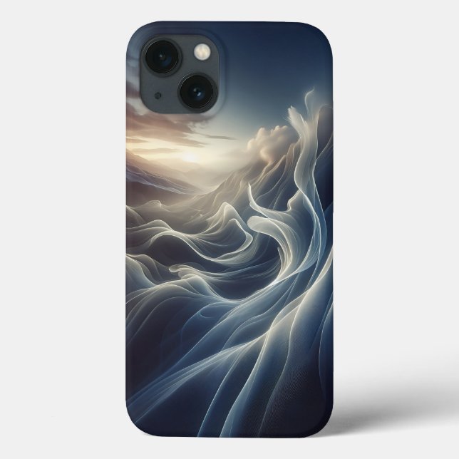 Ethereal Silk Waves Phone Case - Abstract Light Va (Baksida)
