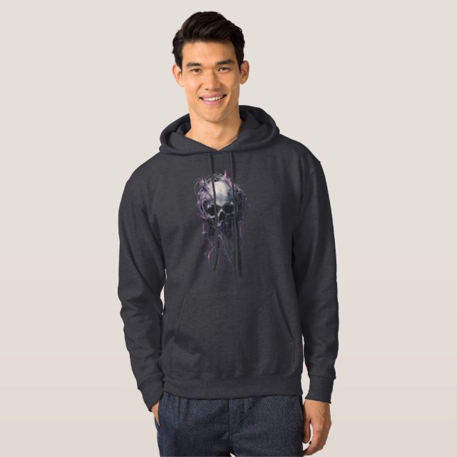 Ethereal Skull Abstract Grunge Dark Art Hoodie (Hel framsida)