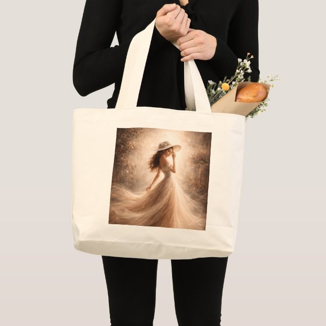 Ethereal Slavic Water Nymph Tote Bag Boho Jumbo Tygkasse (Framsida (produkt))