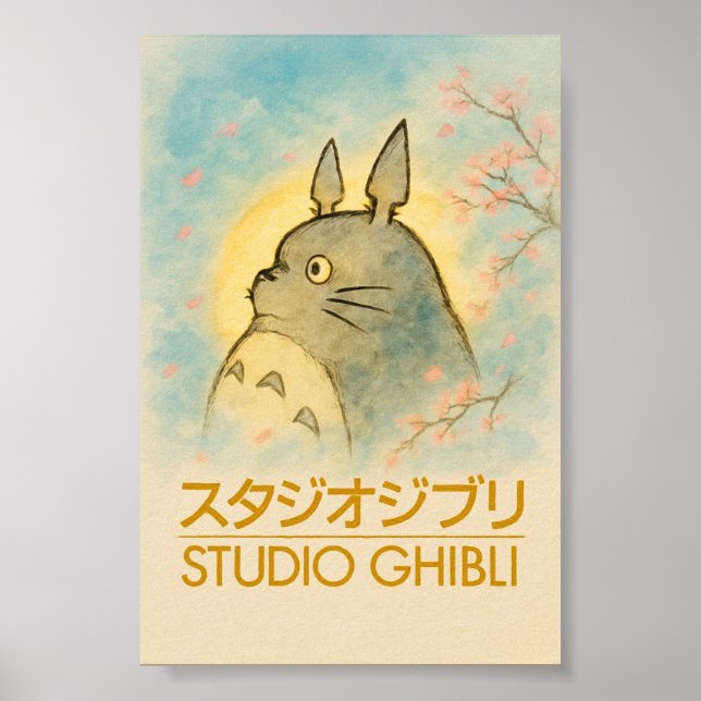Ethereal Totoro Blossom Poster (Framsidan)