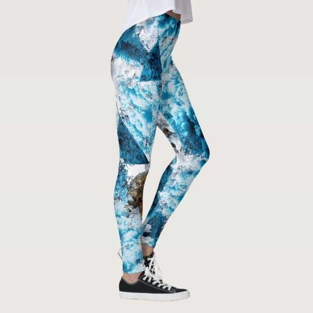Ethereal Velocity: Geometric Cloud & Arrow Fusion Leggings (Höger)