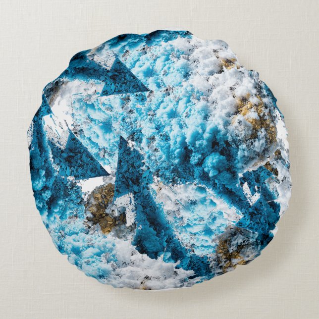 Ethereal Velocity: Geometric Cloud & Arrow Fusion Rund Kudde (Baksidan)