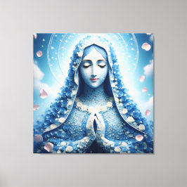 Ethereal Virgin Mary Blue Rose Portrait  Canvastryck