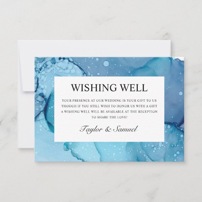 Ethereal Wave Wishing Well Bröllopskort Presentkor OSA Kort (Framsida)