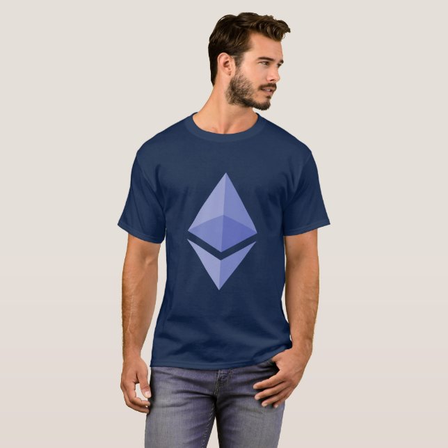 Ethererum (ETH) Cryptocurrency blåttT-tröja T Shirt (Hel framsida)