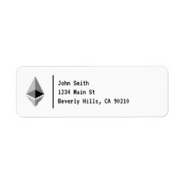 Ethereum ETH 8-Bit Logo | Etikett Returadress Etikett