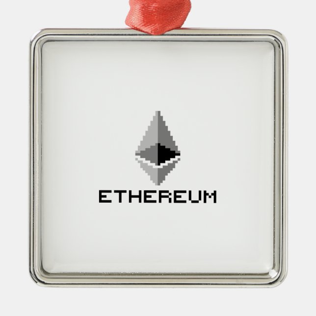 Ethereum ETH 8-Bit Logotyp | Keramisk Ornament (Framsidan)