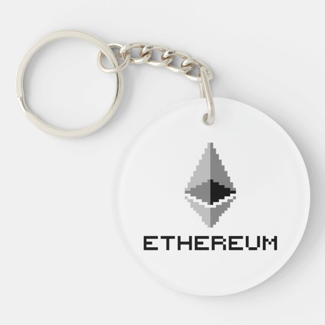 Ethereum ETH 8-Bit Logotyp | Nyckelring (Framsidan)