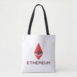 Ethereum ETH 8-Bit Rött Logo | Tote Bag Tygkasse