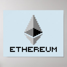 Ethereum ETH 8-bitars logotyp | Affisch