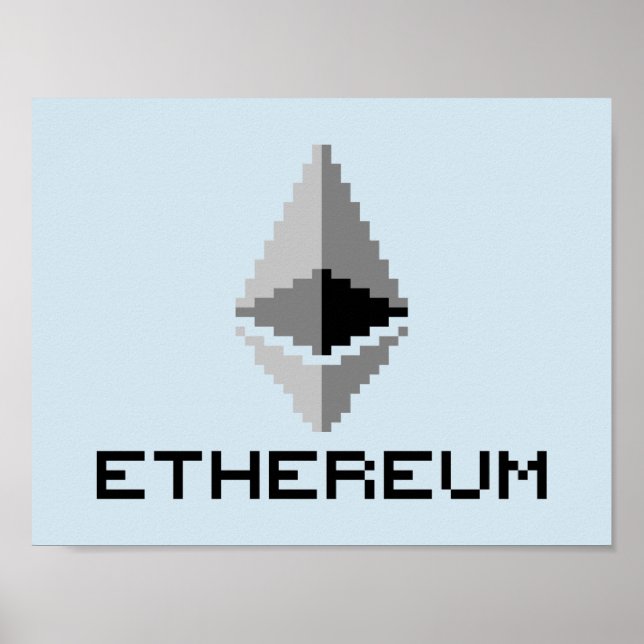 Ethereum ETH 8-bitars logotyp | Affisch (Framsidan)