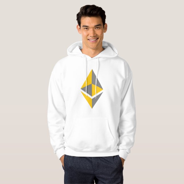 Ethereum ETH Grå och Guld Logotyp | Hoodie (Hel framsida)