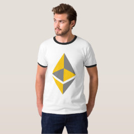 Ethereum ETH Grå och Guld Logotyp | Ringer T-shirt
